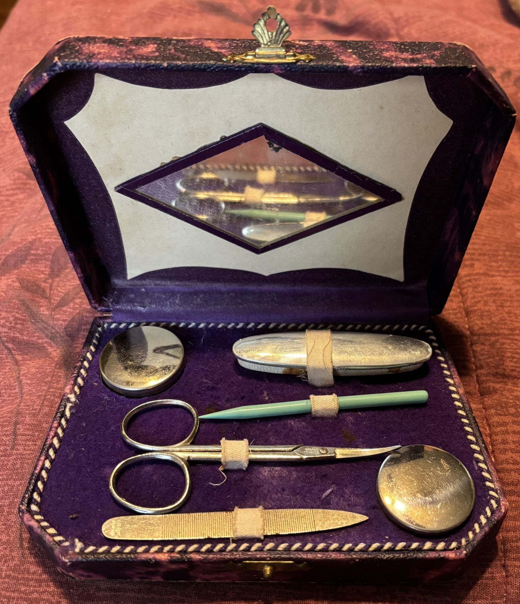 6pc Vintage Manicure Set In Case-Germany