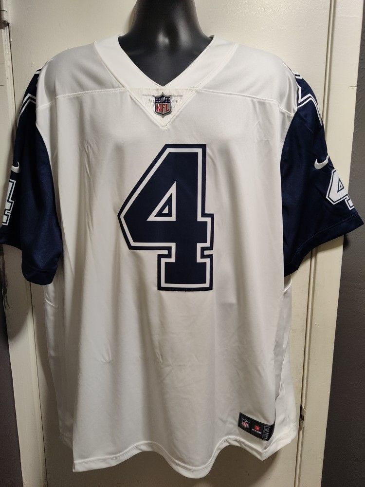 Brand New Nike Dallas Cowboys Arctic White Dak Prescott Jersey