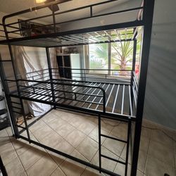 Triple Twin Bunk Frame $100 W/O Mattresses 