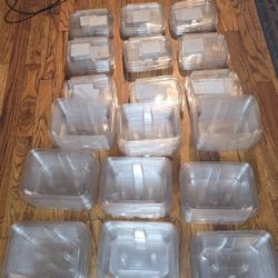 90 pieces Food Grade Plastic Storage Container Bins w Lids Hobby Arts Crafts Screws Bolts Organizer