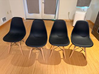Set of 4 Black Mid-Century Modern Dining Chair