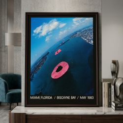Vintage 1983 Christo Surrounded Islands Miami Exhibition Poster Art Print Framed