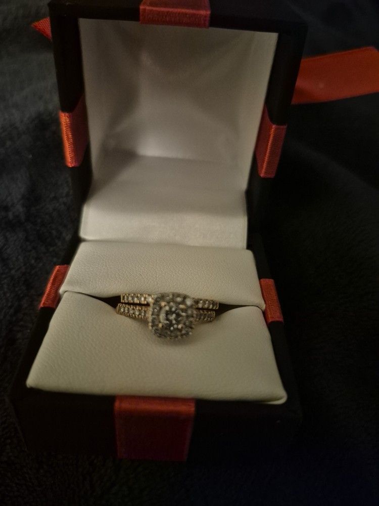 1 CT diamond Engagement Ring Set