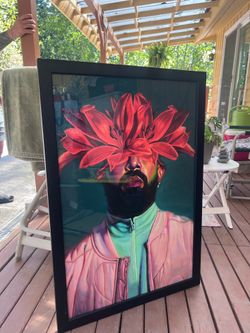 Drake painting and frame