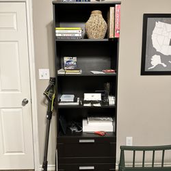TALL BOOKCASE WITH DRAWERS
