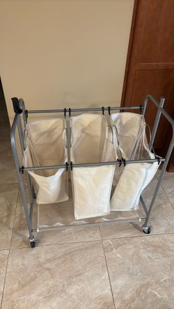 Laundry Hamper Portable with 3 Baskets