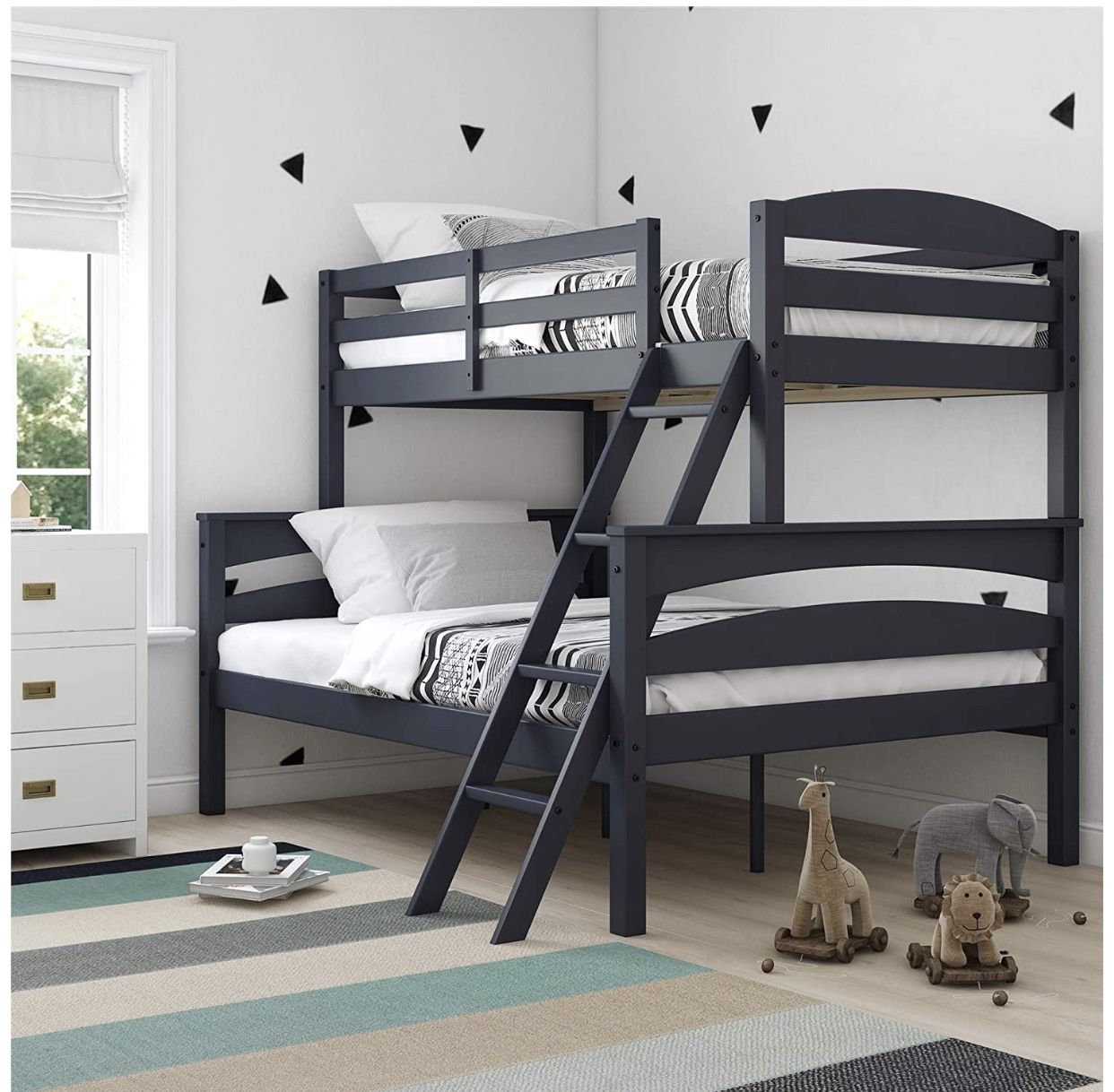 Bunk bed twin full size solid wood mattresses included