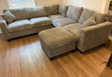 Quality comfy sofa sectional with XL ottoman