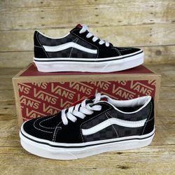 Vans Sk8-Low Checkerboard Black Tona & White Shoes Sneakers | Youth Size 2.5