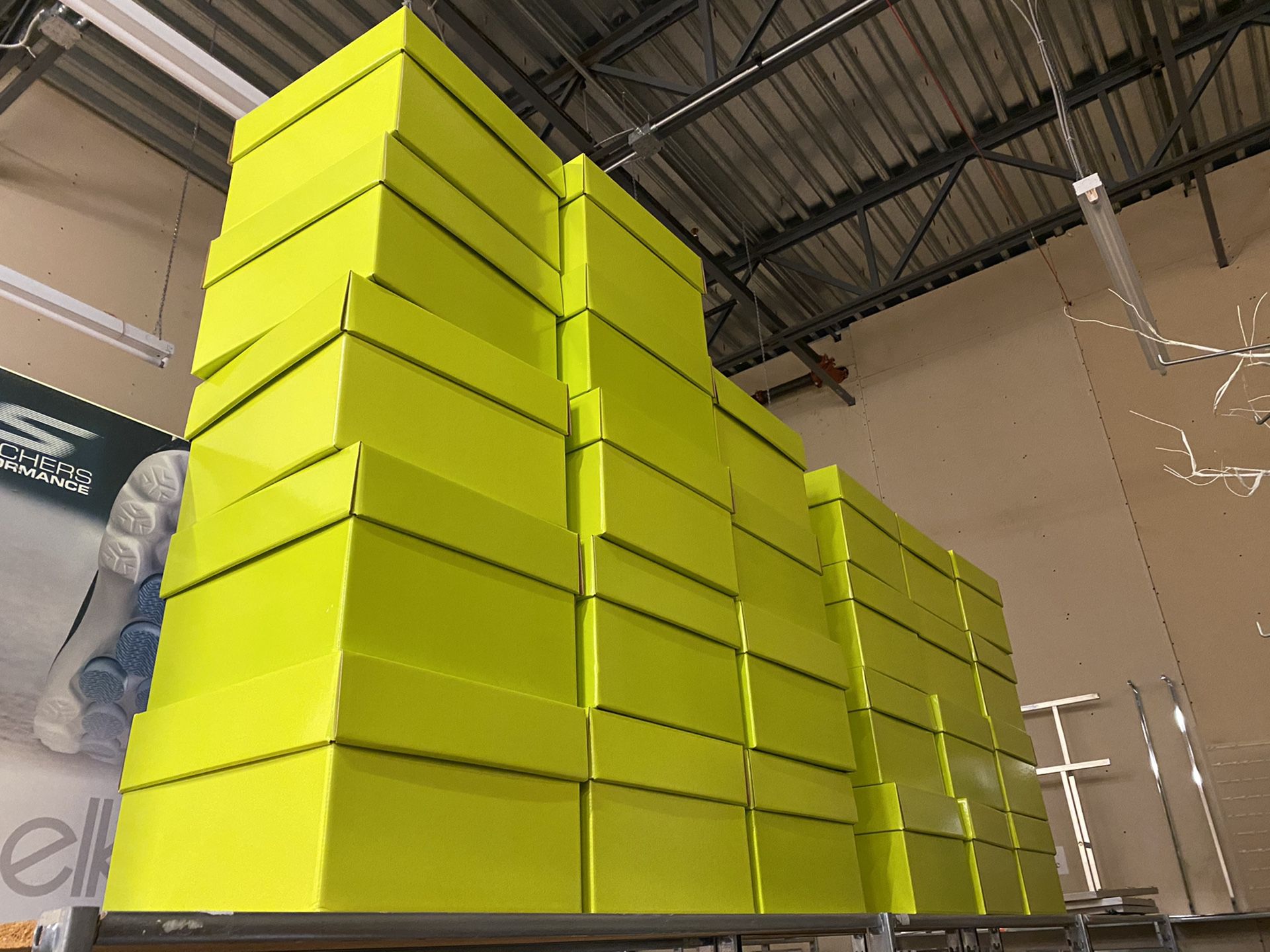 Lime green gift boxes