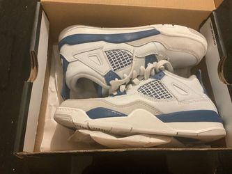 Air Jordan 4 Retro Toddler Sneakers White Blue