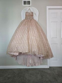 Quinceanera dress pink rose gold size 6