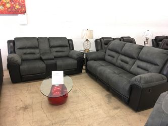 Reclining sofa and love seat both item 2910288