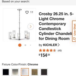 Modern Silver Chandelier