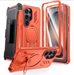FNTCASE for Samsung Galaxy S26 Ultra Case Fit for MagSafe with Belt Clip Built-in Screen Protector, 2 Front Frames, Sturdy Magnetic Kickstand, 360 Rot