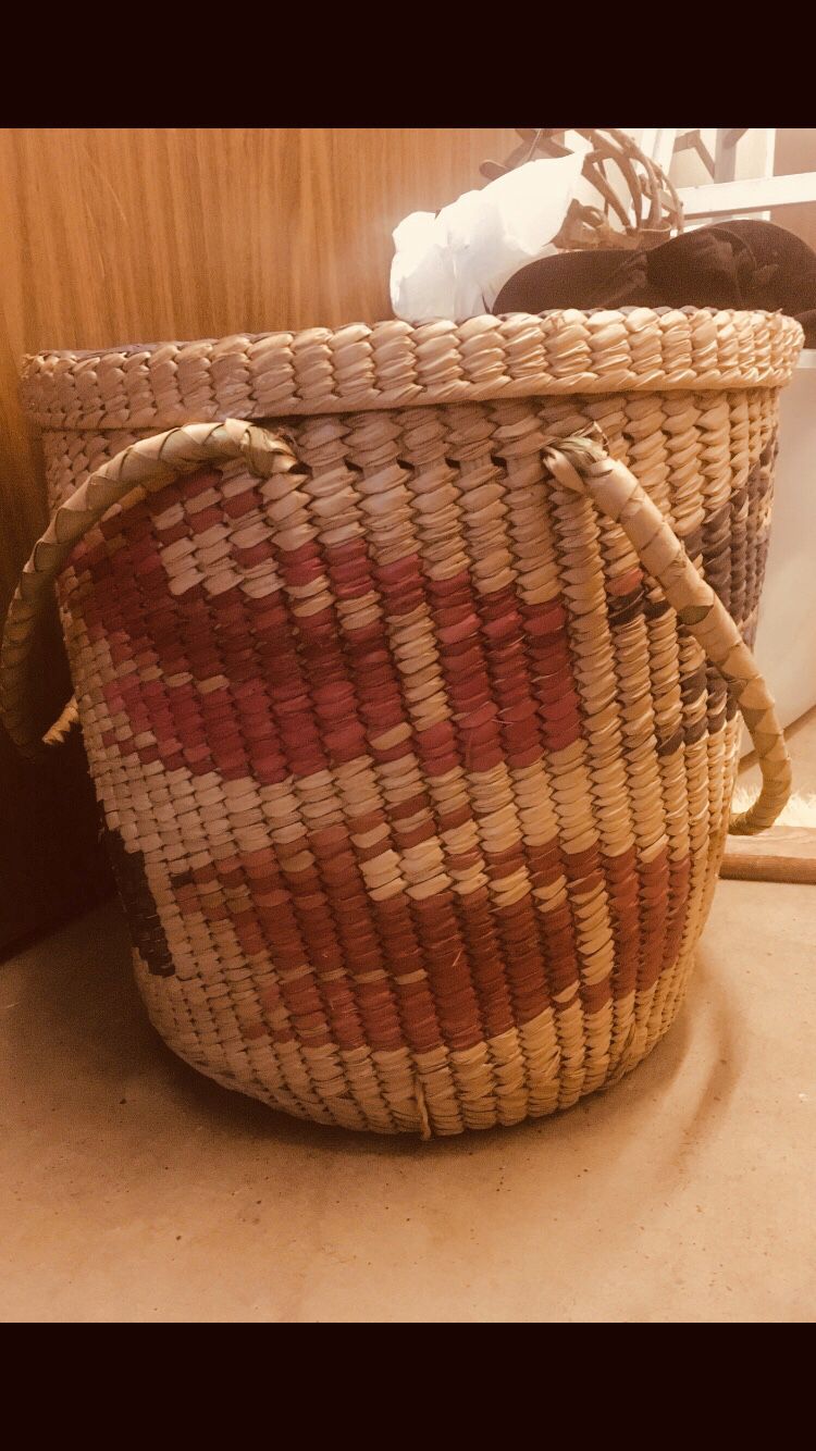Hand made woven laundry/ storage basket