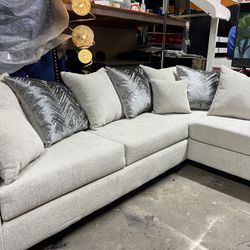 Beautiful Grey Sectional Free Delivery 