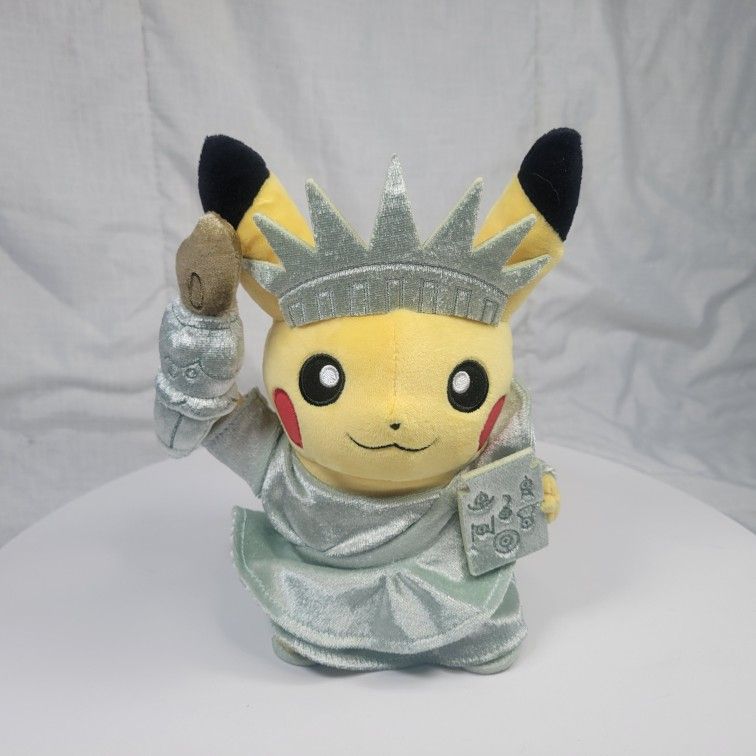 Pikachu Around the World Statue of Liberty Pokemon Center Plush Doll 8 ½"