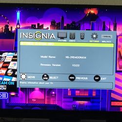Insignia 39” full hd 1080p led tv and Multipurpose Tv Table For Sale 