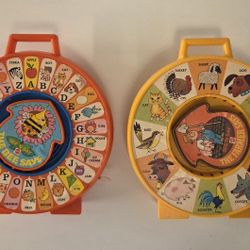 Vintage 1970s See 'N Say Pull String Toys Lot of 2 Bee Says & Farmer Says