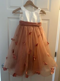 Azazie Flower Girl Dress White and Peach
