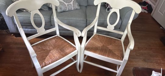 Cane Wicker Dining Room Chairs Pottery Barn Vintage set of 2