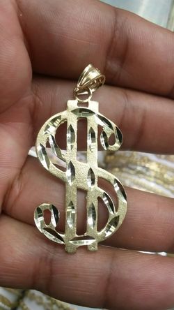 14k Gold money charm 2 inch long 6.9 grams