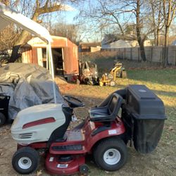 42 Inch Ride On Mower With Bagger Set Up