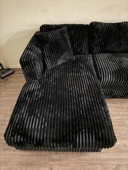 Corduroy double chaise couch
