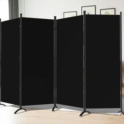 Room Dividers Folding Privacy Screens 4 Panel Partition Screen Steel Frame& Frabic , NEW 