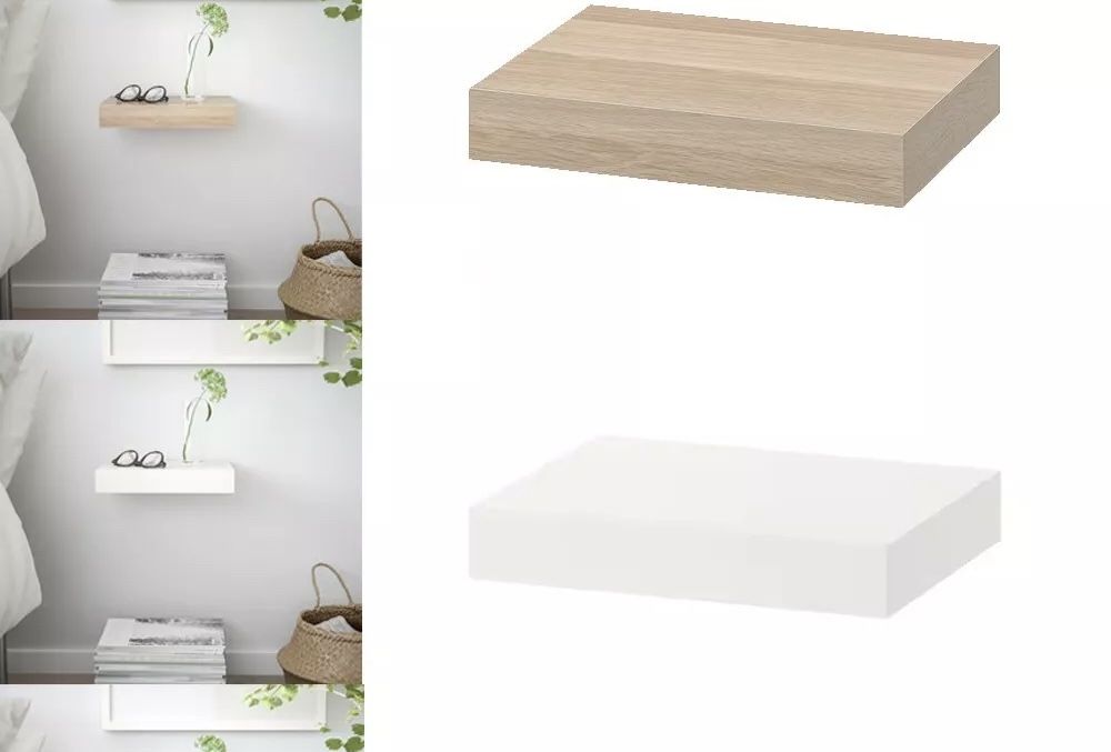 IKEA LACK Shelves (2) White Birch Oak Floating Shelf