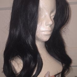 Long Straight BLACK Synthetic Wig