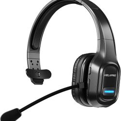 Wireless Headset with Microphone - Comfortable Single-Ear Headphone with Adjustable Headband, Noise Isolation Mic - Communication Accessories for Truc