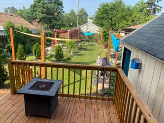 Propane fireplace outdoors
