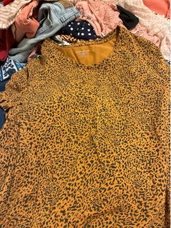 Women’s 1X short sleeve leopard print shirt