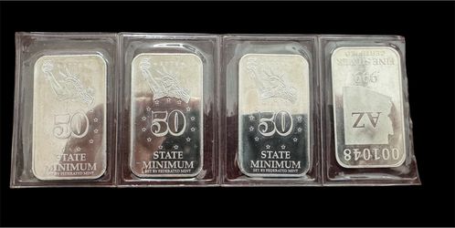 Arizona State Art Bar-Federated Mint 4 Troy oz. .999 Fine Silver