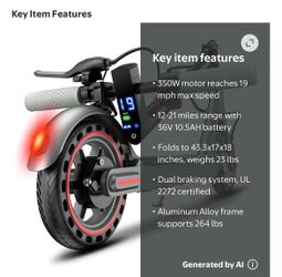 Electric Scooter 350W Folding with LED Display