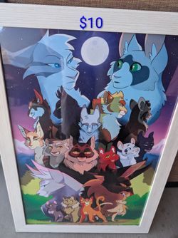Warrior Cats picture in white Frame