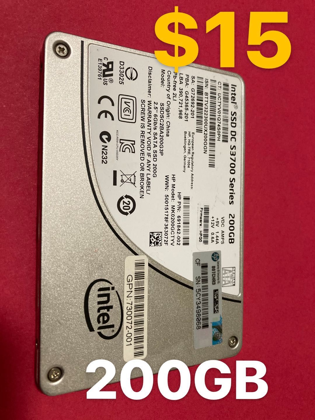 Intel SSD 200GB SATA III