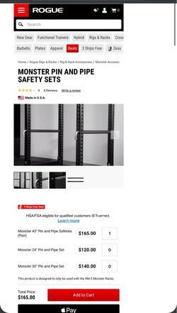 Rogue Monster pin-and-pipe safeties
