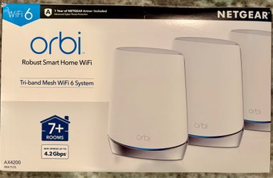 Netgear Orbi AX4200 Tri-band Mesh WiFi 6 System RBK753S