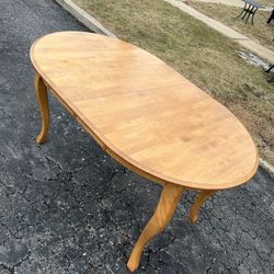 Dining table with 2 extension solid wood 59 1/4 W x 40 D x 30 1/2 H  9 3/4 each extension 