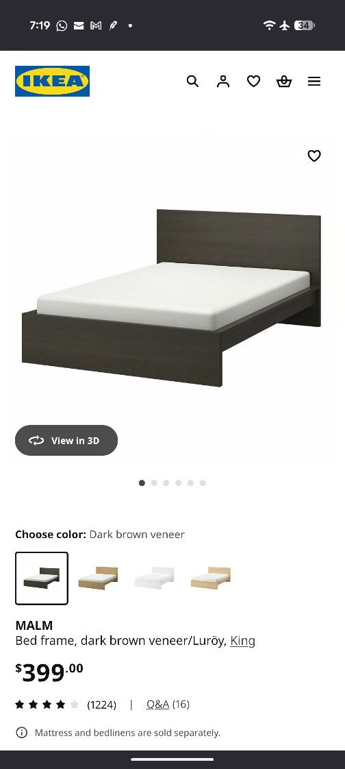 [Brand New] Ikea MALM Bed Frame King Size