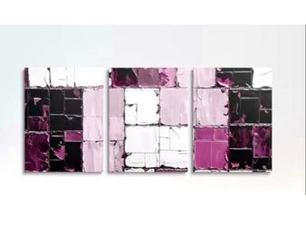 3pcs Pink Black Abstract Wall Paintings Geometric Minimalist Square Canvas Wall Art ✨ NEW✨ Please Read Description