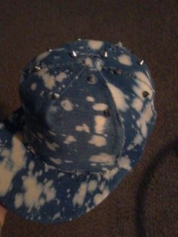 Denim hat with spikes