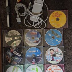 Wii  Games and Power Cables 
