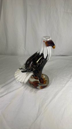 Vintage Murano Style Art Glass Eagle