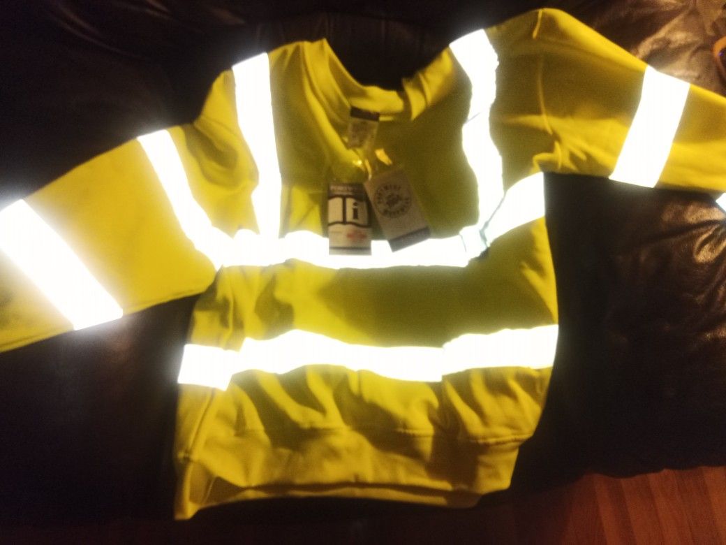 Brand New Port West Yellow Safety Shirt Long Sleeves High Visibility Sweatshirt 3XXX Large and Other Sizes With Tags 