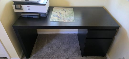 IKEA MALM Desk & Nightstand / Storage Cabinet – Black Brown