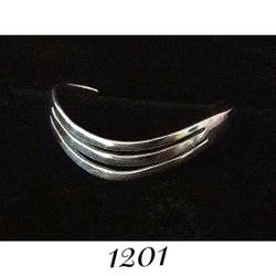 6.5-7" x 23mm Solid Sterling Silver Modernist Chevron Cuff Bracelet. Made in Mexico, TAXCO